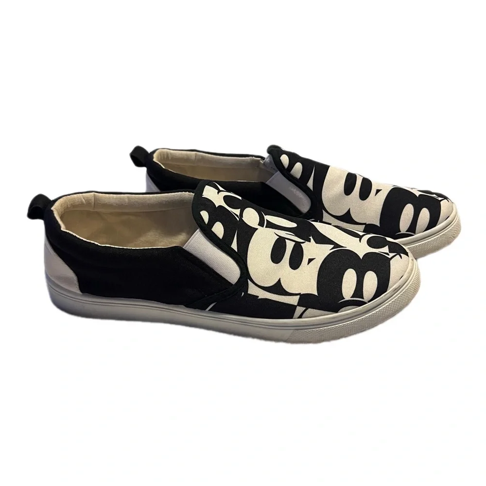 Disney Mickey Mouse Monochrome Men’s Slip-On Sneakers Size 12